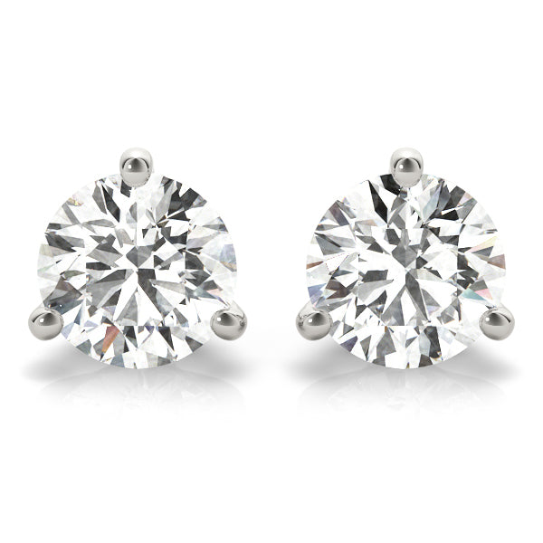 White Platinum Lab Diamond Stud Earrings