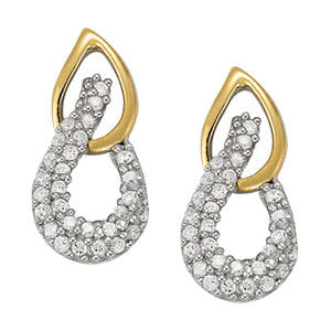 White Platinum Round Diamond Fashion Earrings