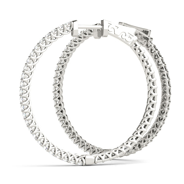 1 ct tw Lab Diamond Earrings Hoop Earrings Vault Lock
