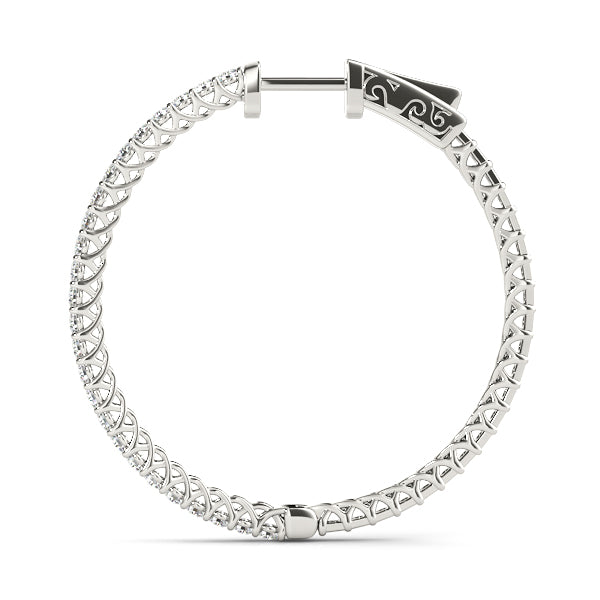 1 ct tw Lab Diamond Earrings Hoop Earrings Vault Lock