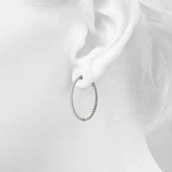 1 ct tw Lab Diamond Earrings Hoop Earrings Vault Lock