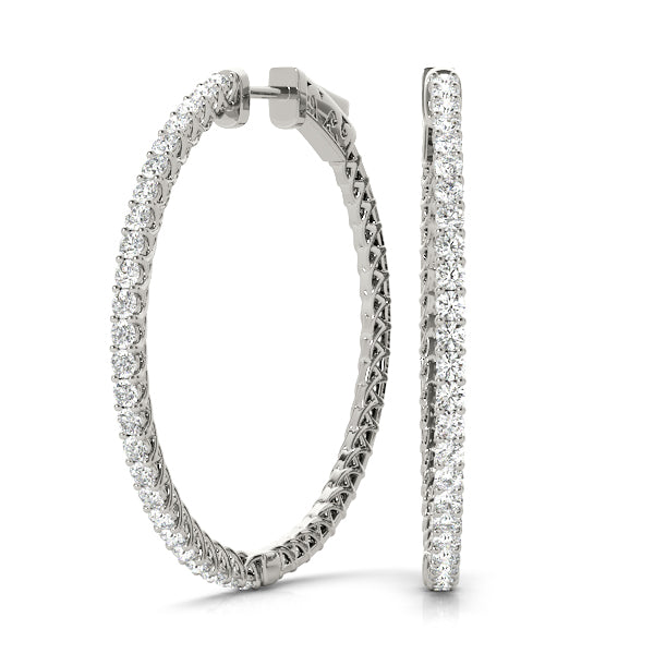 1 ct tw Lab Diamond Earrings Hoop Earrings Vault Lock