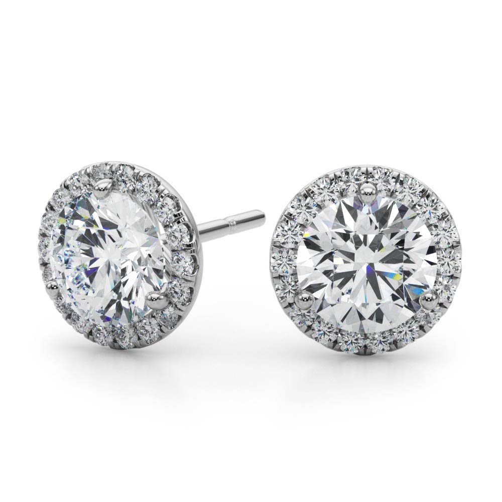 1 5/8 ct tw Lab Diamond Earrings Halo