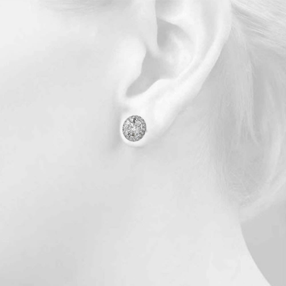 1 ct tw Lab Diamond Earrings Halo