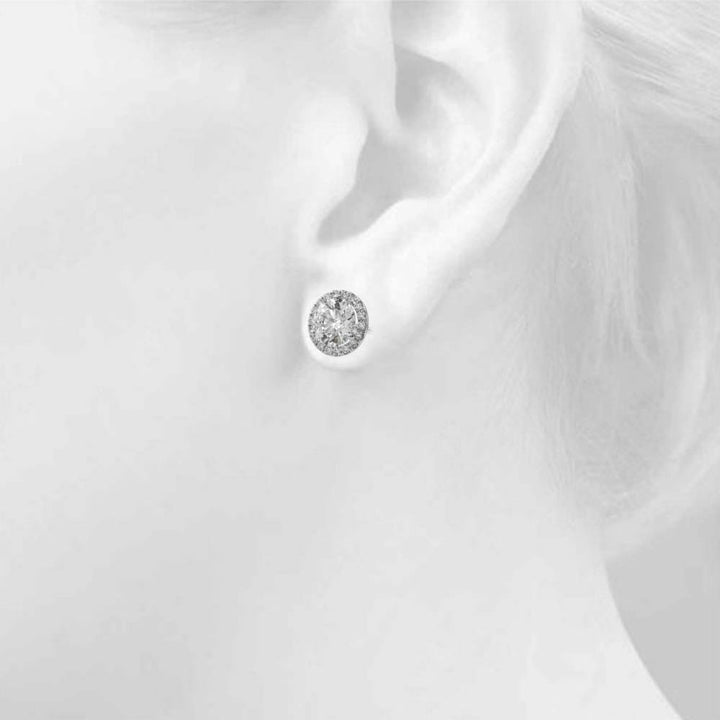 1 ct tw Lab Diamond Earrings Halo