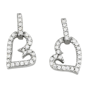 White 18K Gold Round Diamond Fashion Earrings
