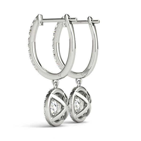White Gold Lab Diamond Halo Earrings