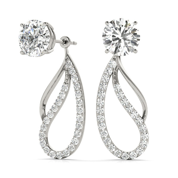 White Gold Lab Diamond Earring Jacket Pair