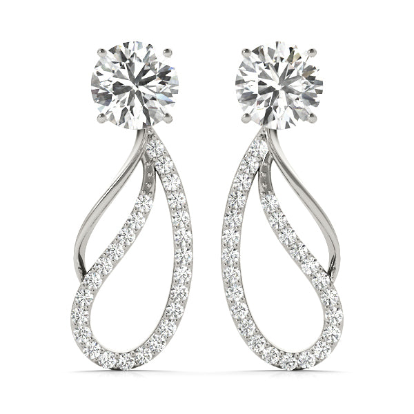 White Gold Lab Diamond Earring Jacket Pair