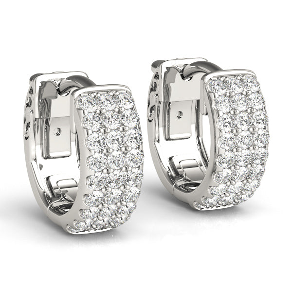 1/4 ct tw Lab Diamond .5 Inch 3 Row Flat Hoop