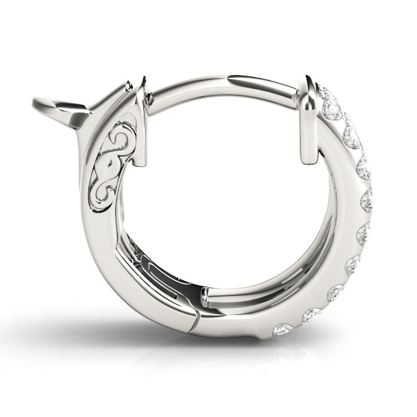 1/4 ct tw Lab Diamond .5 Inch 3 Row Flat Hoop