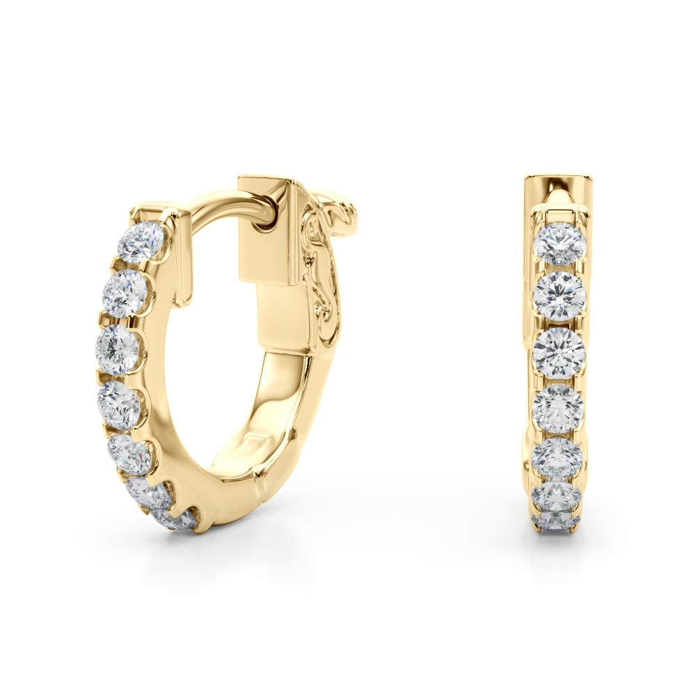 1/8 ct tw Lab Diamond .5 Inch 1 Row Hoop