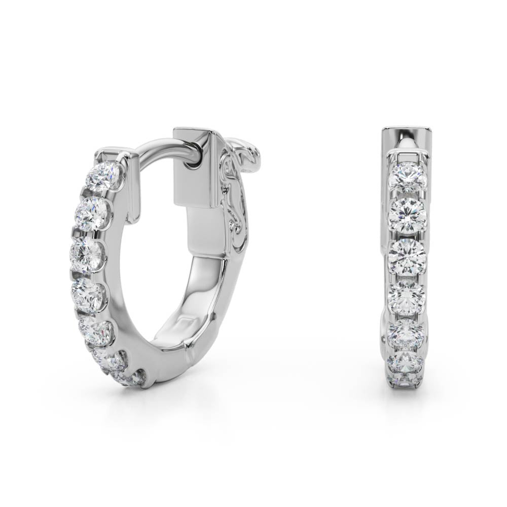1/8 ct tw Lab Diamond .5 Inch 1 Row Hoop
