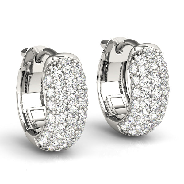 3/8 ct tw Lab Diamond .5 Inch 5 Row Pave Earrings