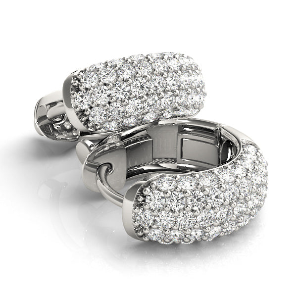 3/8 ct tw Lab Diamond .5 Inch 5 Row Pave Earrings