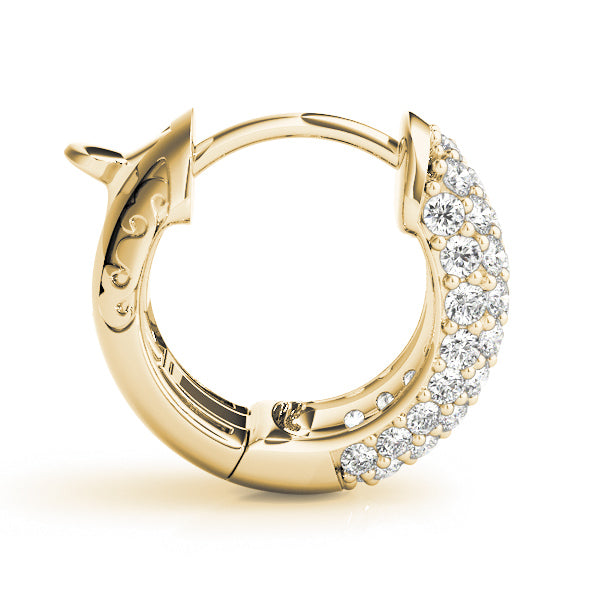 3/8 ct tw Lab Diamond .5 Inch 5 Row Pave Earrings