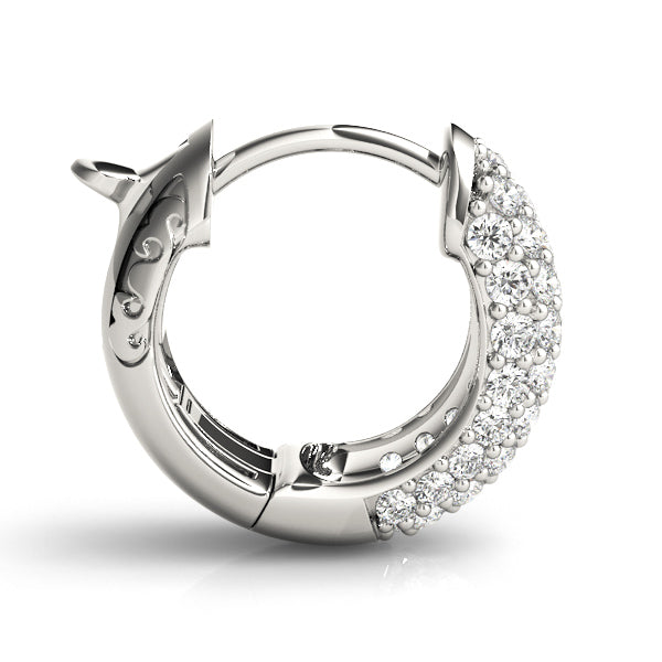 3/8 ct tw Lab Diamond .5 Inch 5 Row Pave Earrings