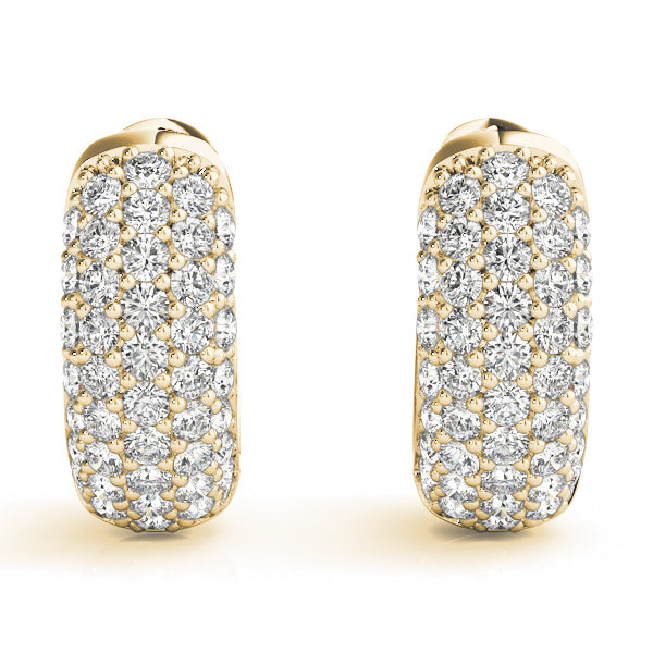 3/8 ct tw Lab Diamond .5 Inch 5 Row Pave Earrings