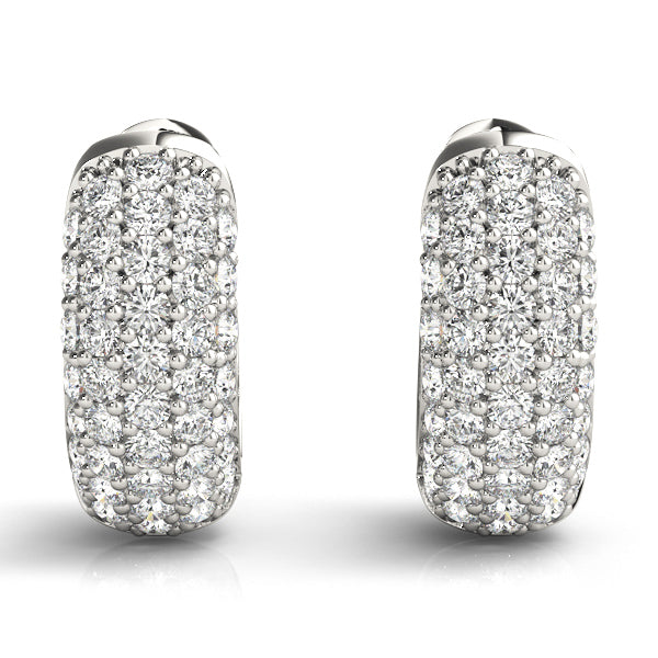 3/8 ct tw Lab Diamond .5 Inch 5 Row Pave Earrings