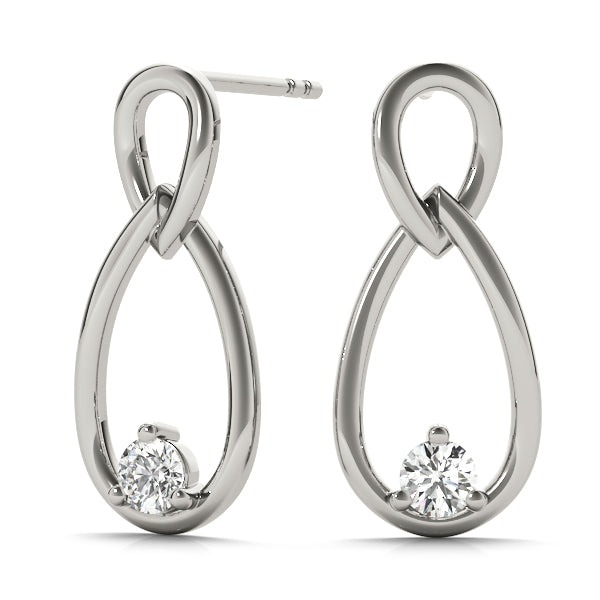Platinum Lab Diamond Round Stud Earrings