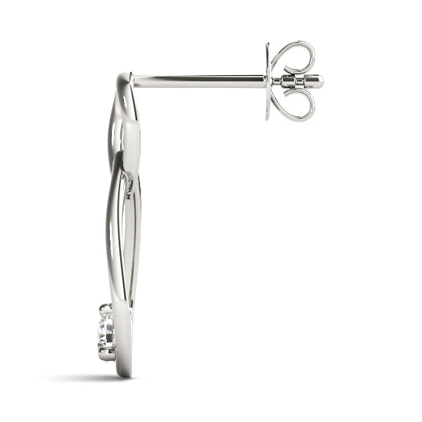 14K White Gold Round Lab Diamond Earrings