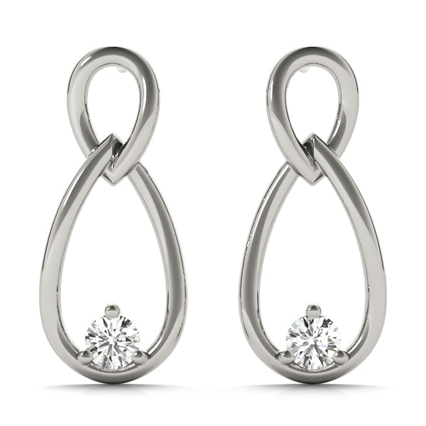 14K White Gold Round Lab Diamond Earrings