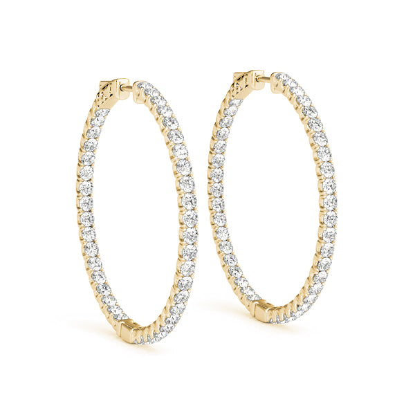1 ct tw Lab Diamond 1 Inch 4 Prong Round Hoop