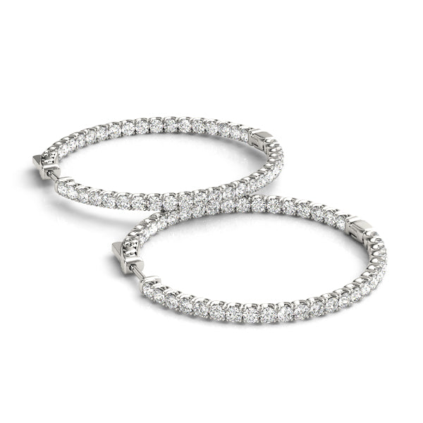 1/3 ct tw Lab Diamond 1 Inch 4 Prong Round Hoop