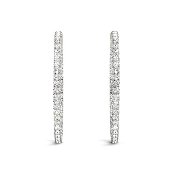 1 ct tw Lab Diamond 1.1 Inch 4 Prong Round Hoop