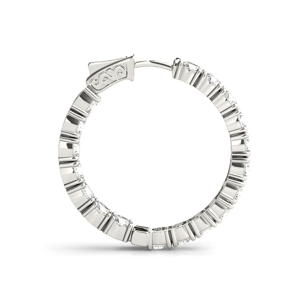 6 1/2 ct tw Lab Diamond 1.2 Inch 4 Prong Round Hoop