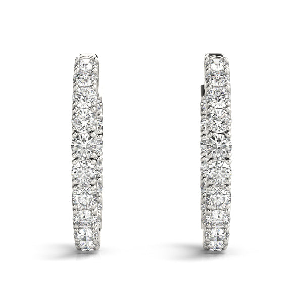 6 1/2 ct tw Lab Diamond 1.2 Inch 4 Prong Round Hoop