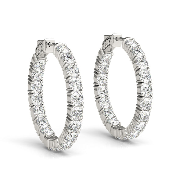 6 1/2 ct tw Lab Diamond 1.2 Inch 4 Prong Round Hoop