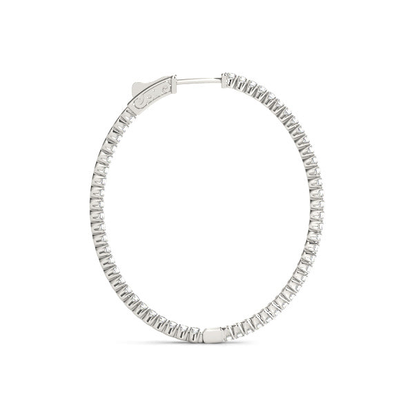 14K White Gold Lab Diamond Inside Out Hoop Earrings