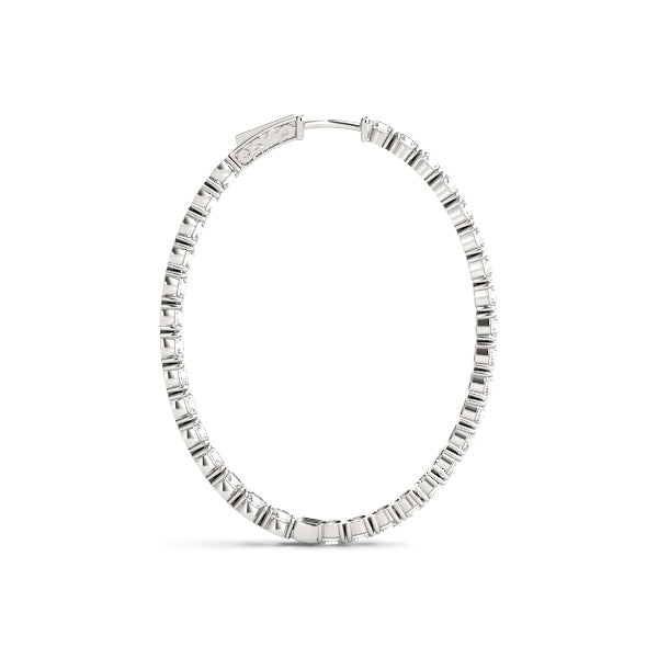 2 3/4 ct tw Lab Diamond 1.25 Inch 4 Prong Round Hoop
