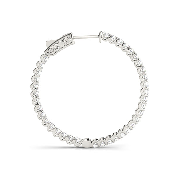 1/4 ct tw Lab Diamond .75 Inch 2 Prong Round Hoop
