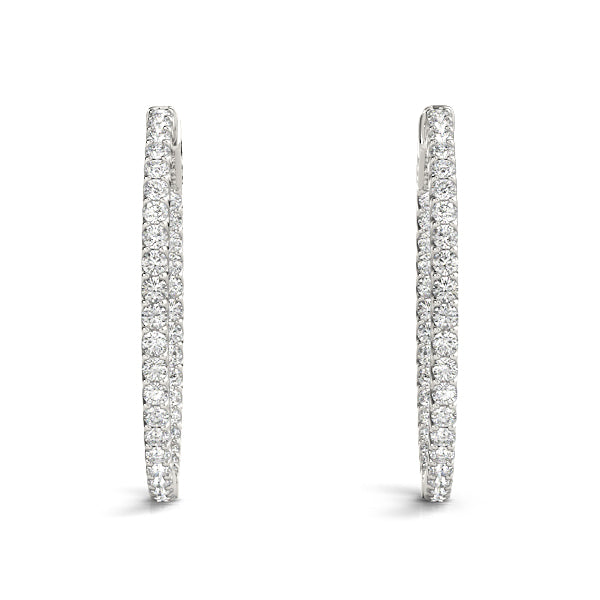 1/4 ct tw Lab Diamond .75 Inch 2 Prong Round Hoop