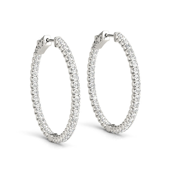 1/4 ct tw Lab Diamond .75 Inch 2 Prong Round Hoop