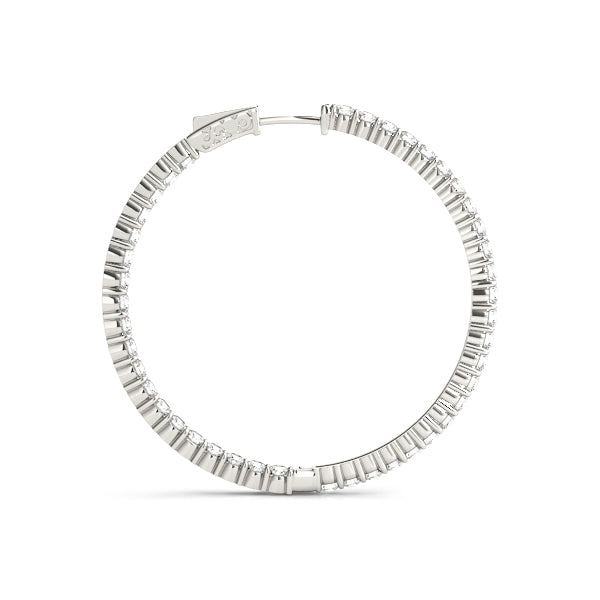 1/2 ct tw Lab Diamond .9 Inch 2 Prong Round Hoop