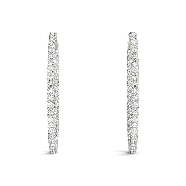 1 ct tw Lab Diamond 1 Inch 2 Prong Round Hoop