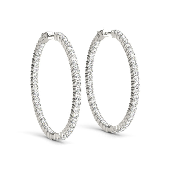 1 ct tw Lab Diamond 1 Inch 2 Prong Round Hoop