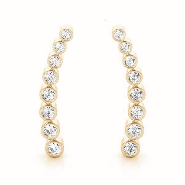 18K Yellow Gold Lab Diamond Ear Climbers