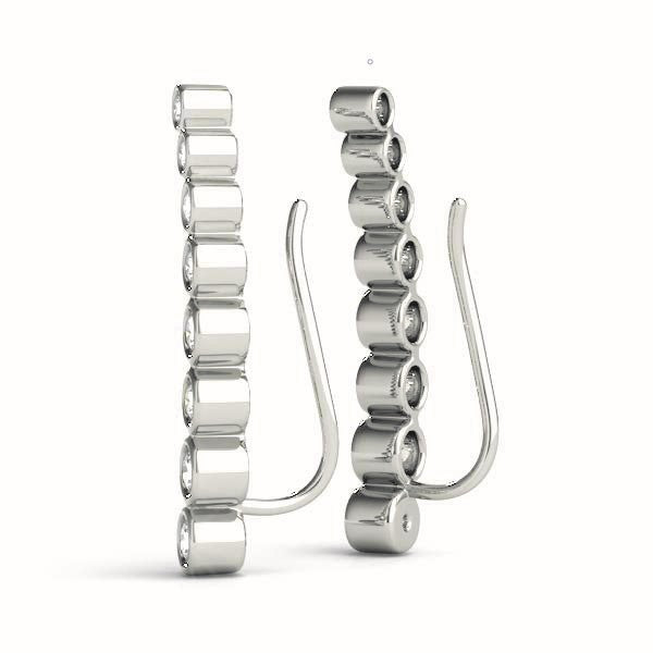 White Gold Lab Diamond Ear Climber Earrings