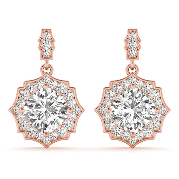 SCALLOPED HALO EARRINGS Complete per pair.