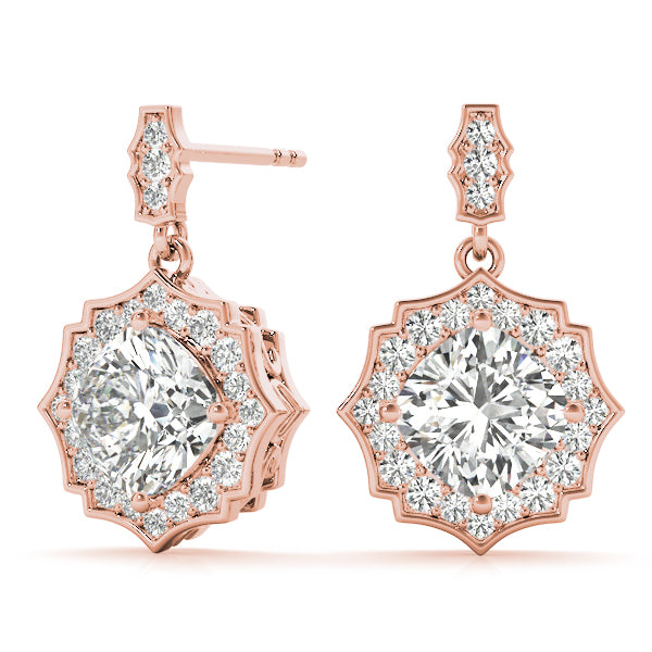 SCALLOPED HALO EARRINGS Complete per pair.
