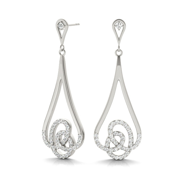 Platinum White Diamond Fashion Earrings