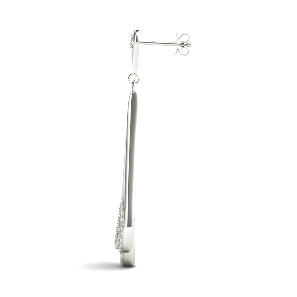 18K White Gold Lab Diamond Earring Pair