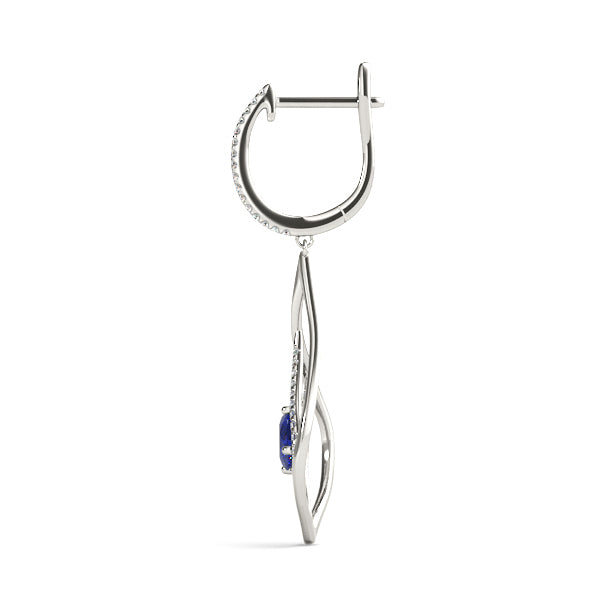14K White Gold Lab Diamond Oval Earrings