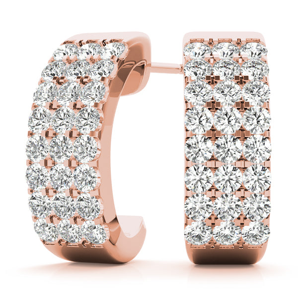 Rose Gold Lab Diamond J-Hoop Earrings 0.48ctw