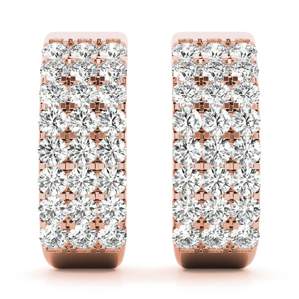 Rose Gold Lab Diamond J-Hoop Earrings 0.48ctw