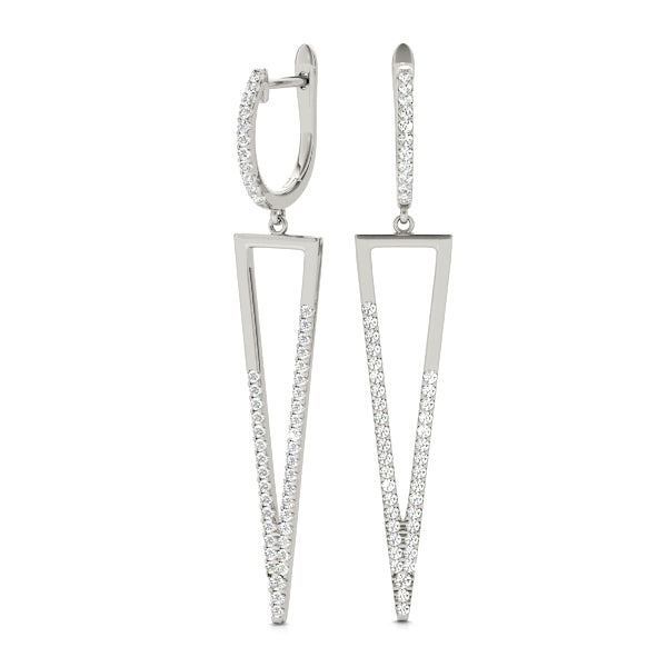 18K White Gold Multi-Diamond Fashion Earrings